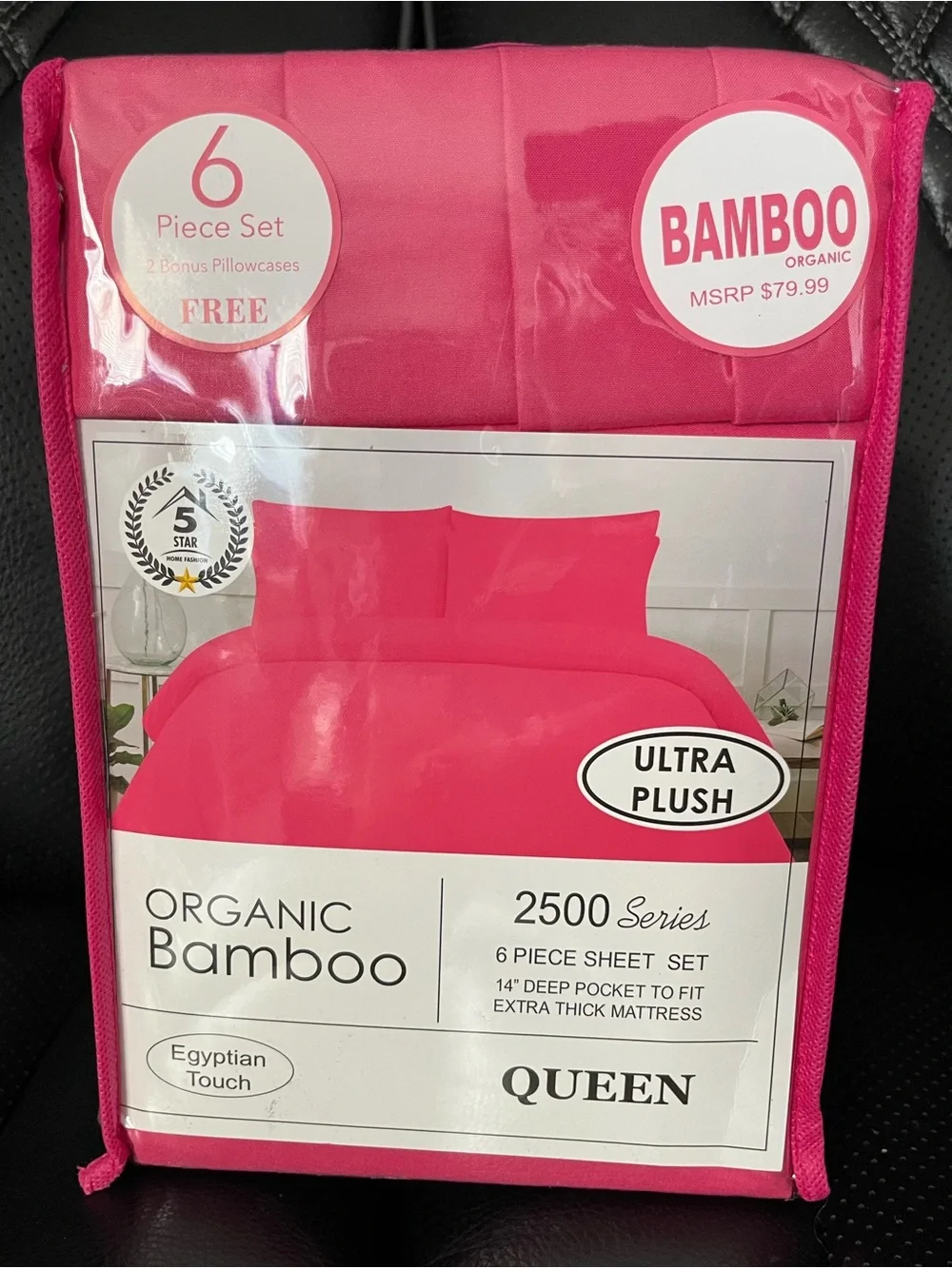 BAMBOO Ultra Plush 6-Piece Sheet Set - Bright Pink